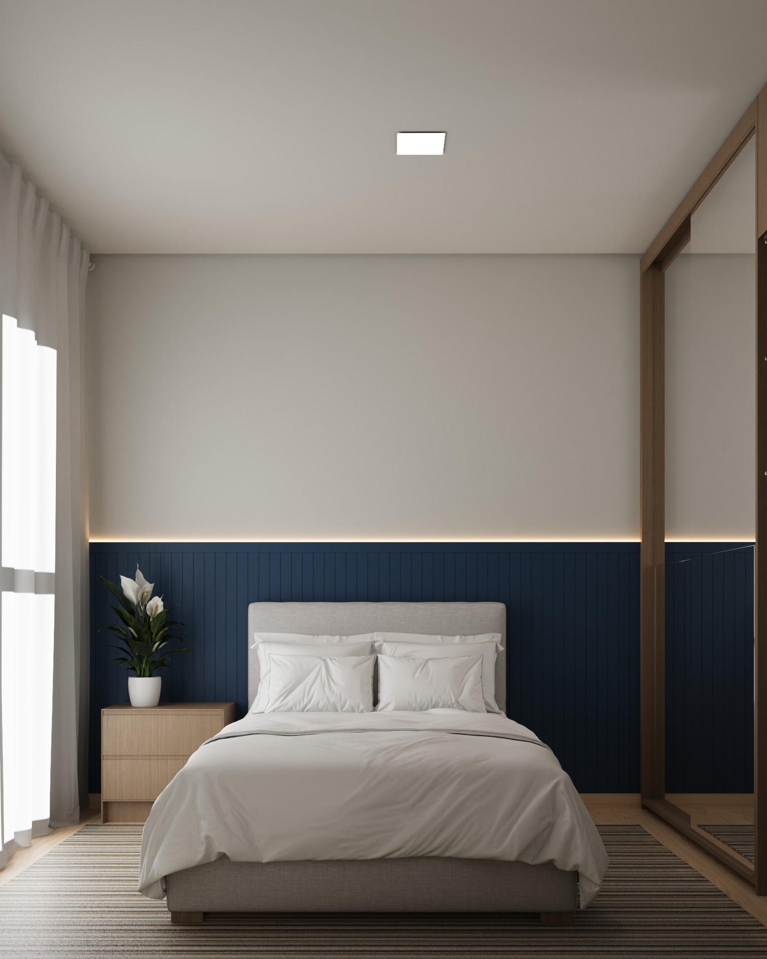 Quarto planejado, contemporâneo e versátil